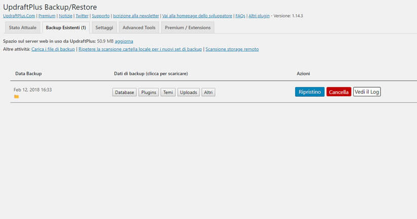 come fare il backup di un sito wordpress figura 6