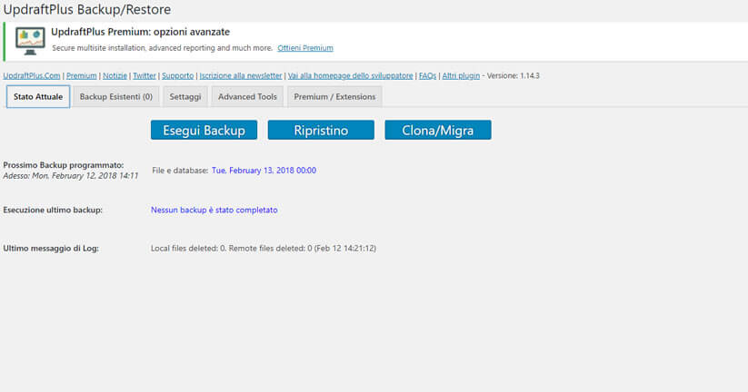 come fare il backup di un sito wordpress figura 1