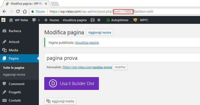 trovare l’id di una pagina/post/categoria sul tuo sito wordpress figura 3
