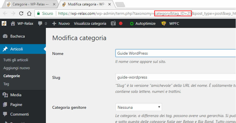 trovare l’id di una pagina/post/categoria sul tuo sito wordpress figura 4